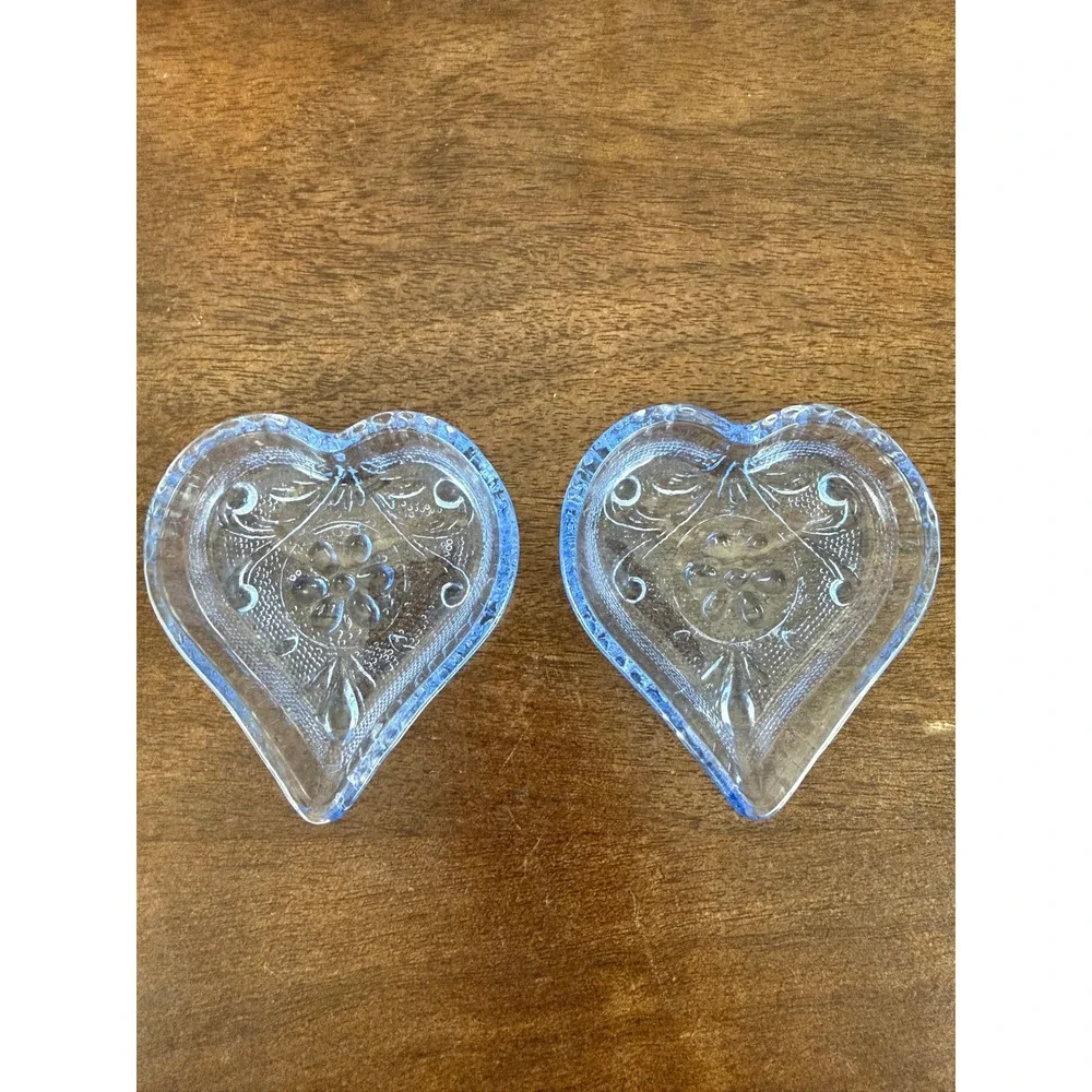 Indiana Glass Tiara Sandwich PAIR (2) Blue Glass 3